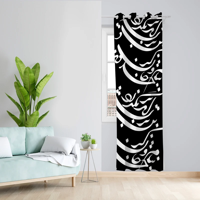 پرده طرح شعر مدل مخمل پانچی کد 4761 z سایز 140x200 سانتی متر