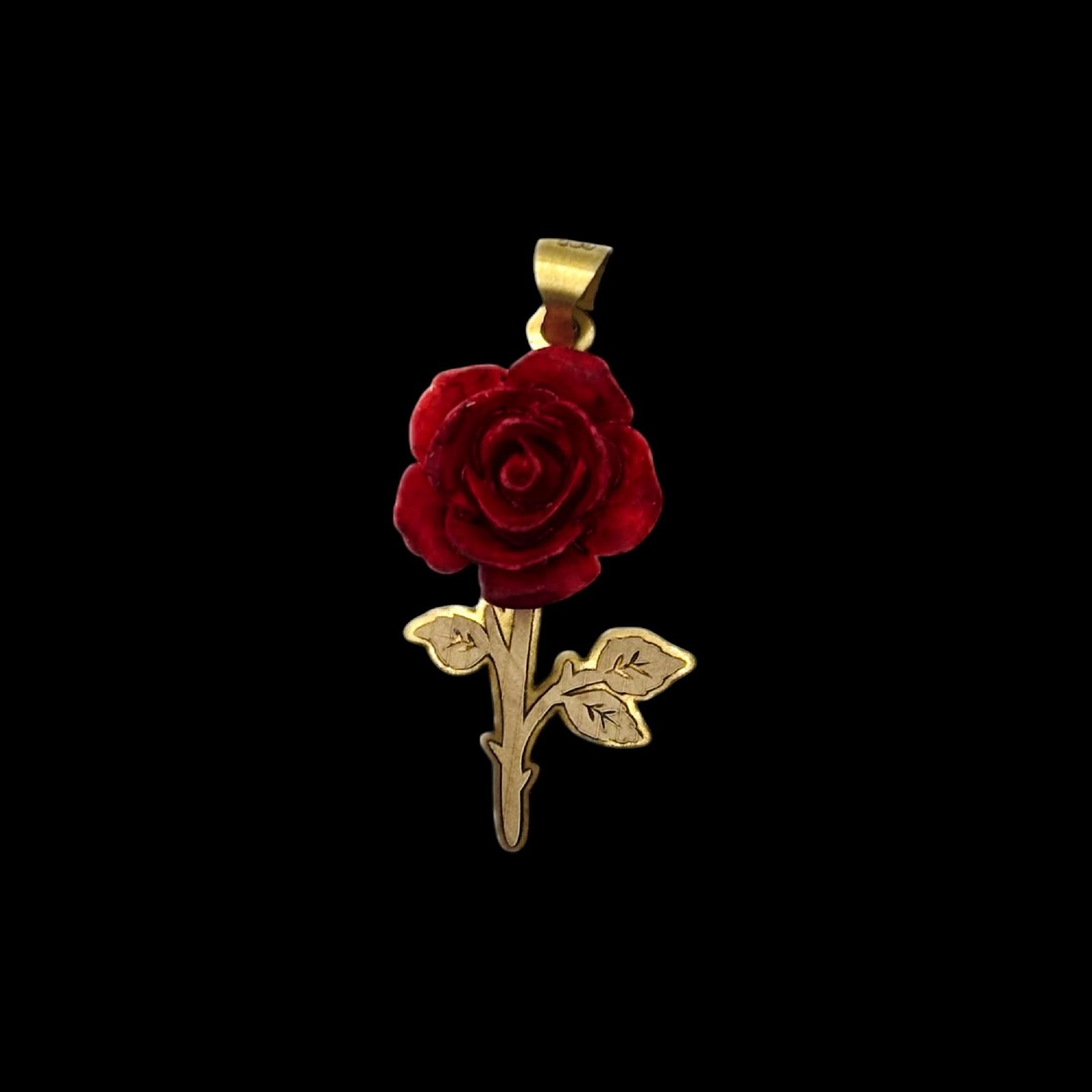 آویز گردنبند طلا 18 عیار زنانه وی وی گلد گالری مدل گل رز کد 1020 -  - 1