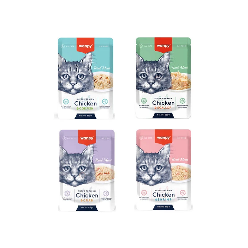 پوچ گربه بالغ ونپی مدل Pack طعم میکس وزن 340 گرم بسته 4 عددی