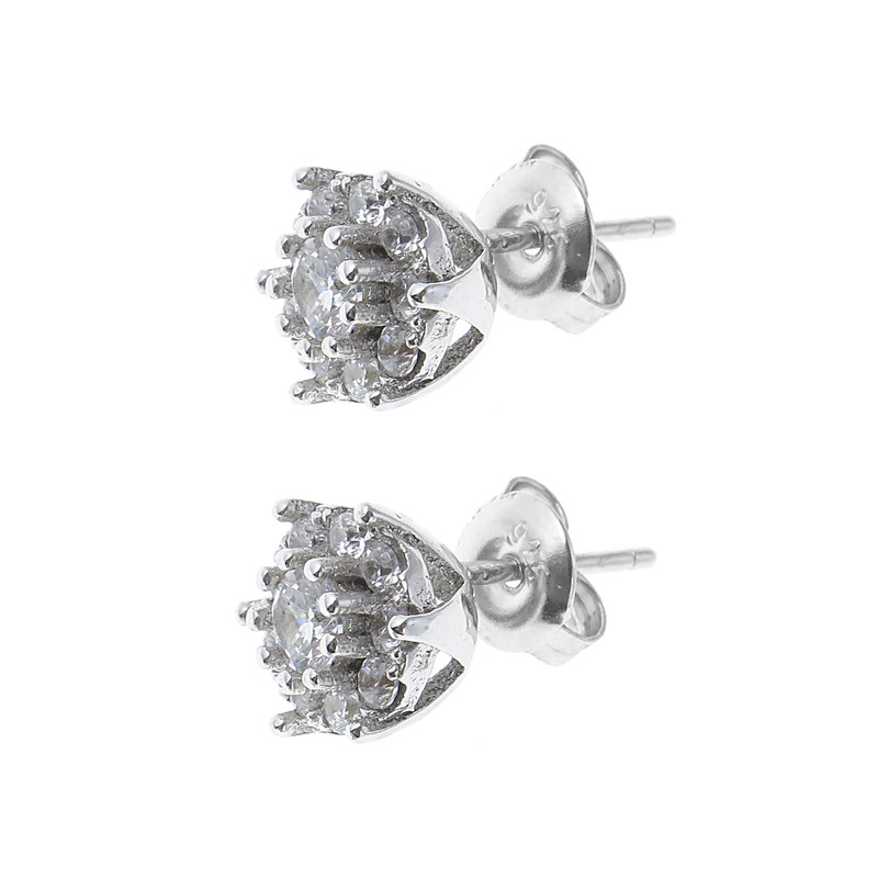 نیم ست نقره زنانه مدل تک نگین جواهری کد 9864789