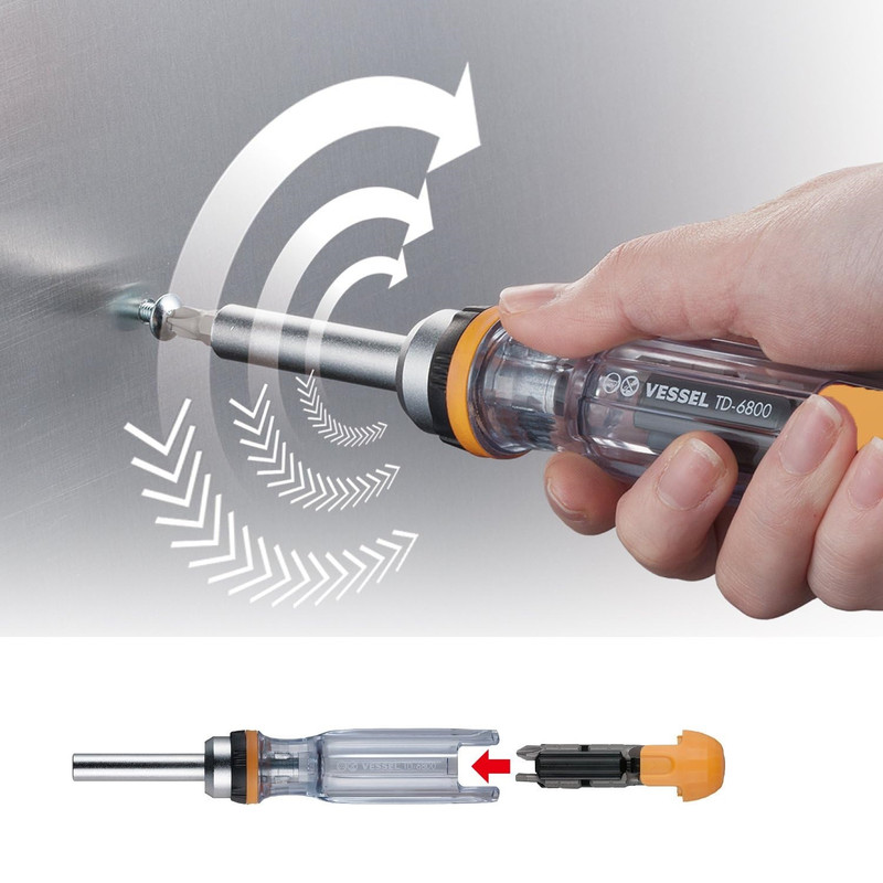 پیچ گوشتی جغجغه ای وسل مدل TD-6808MG بسته 9 عددی