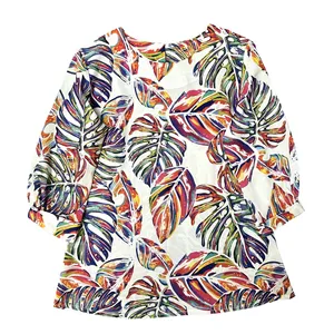 بلوز آستین سه ربع زنانه مدل پاگن دار