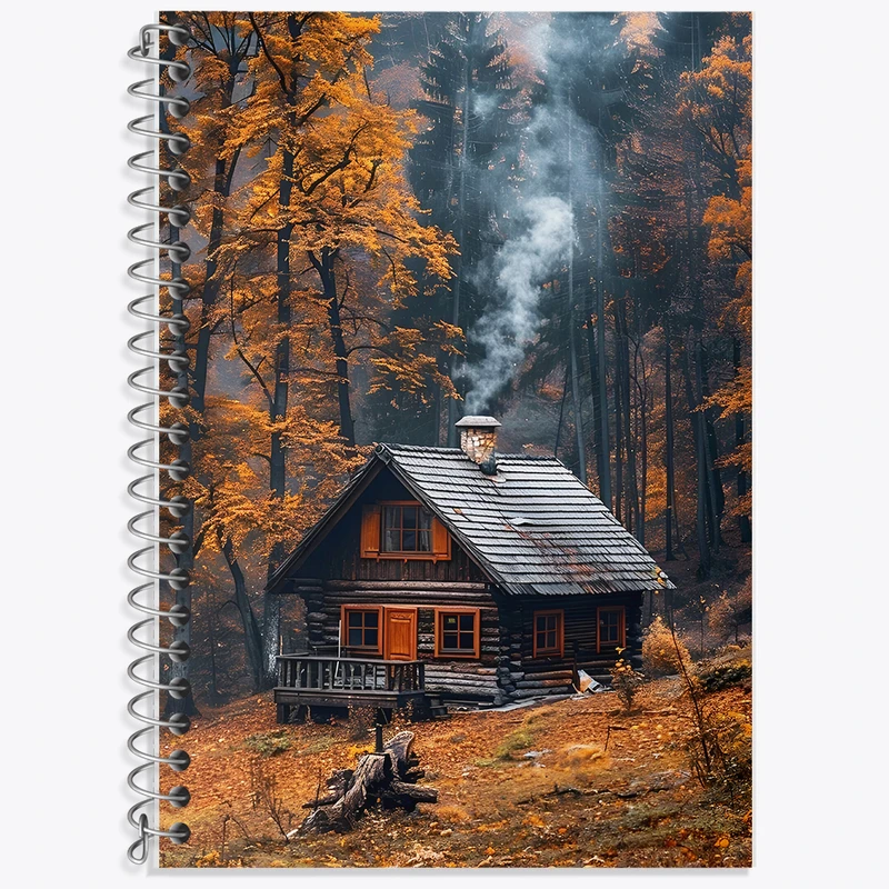 دفتر لغت 50 برگ خندالو طرح کلبه جنگلی کد F7436