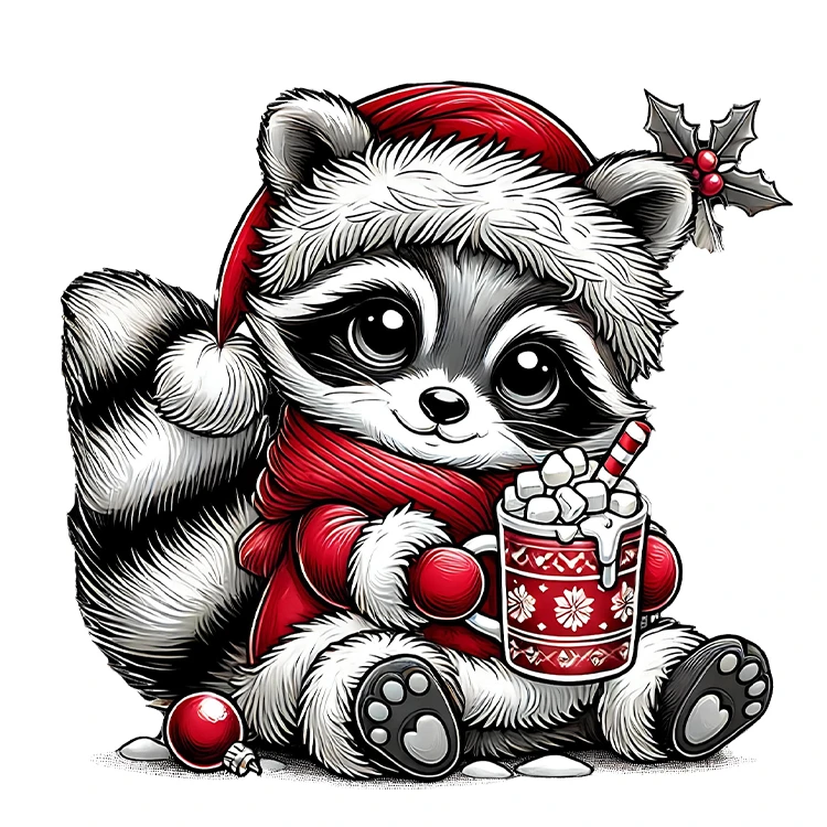 استیکر پارچه و لباس پاد آفرین مدل کارتونی راکون فانتزی بامزه کد S2830