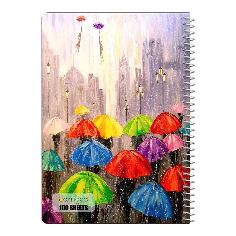 دفتر شطرنجی 100 برگ سیمی کارنیکا طرح نقاشی های آبرنگی Watercolor Paintings کد 12333