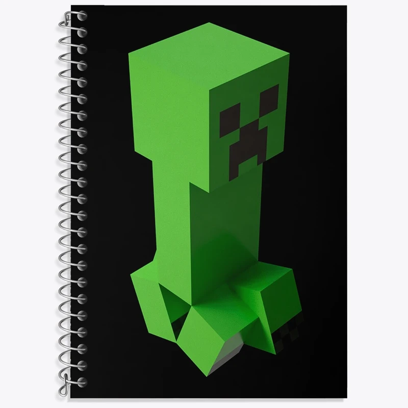 دفتر زبان 50 برگ خندالو مدل دو خط طرح بازی ماینکرافت (Minecraft) کد 36997