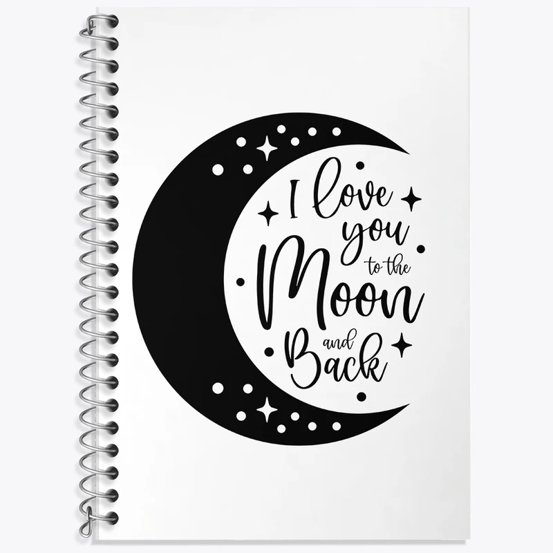 دفتر زبان 50 برگ خندالو مدل سه خط طرح ماه (Moon) کد F612