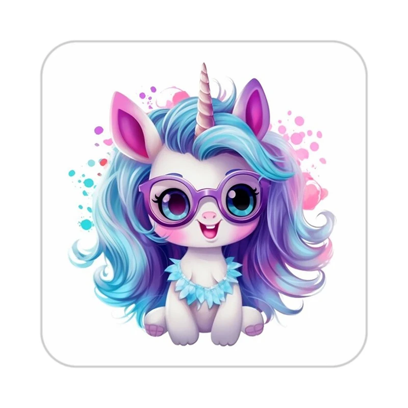 زیر لیوانی کاکتی طرح اسب تک شاخ و یونیکورن مدل mp30126