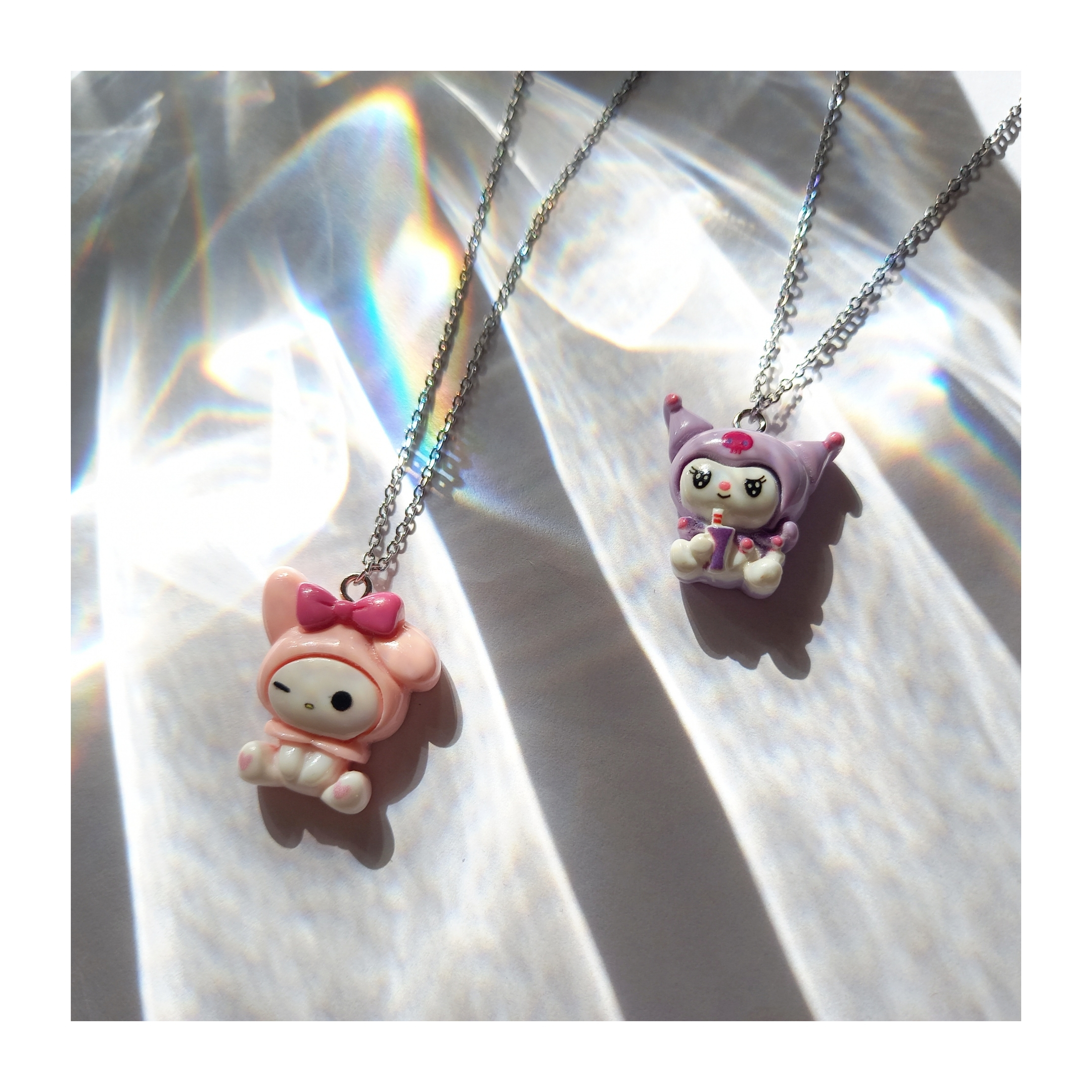 گردنبند زنانه مدل گربه کیتی مای ملودی و کورومی بسته 2 عددی