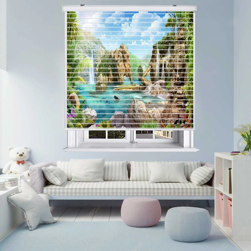 پرده زبرا زیو مدل L-5081 سایز 150x150 سانتی متر