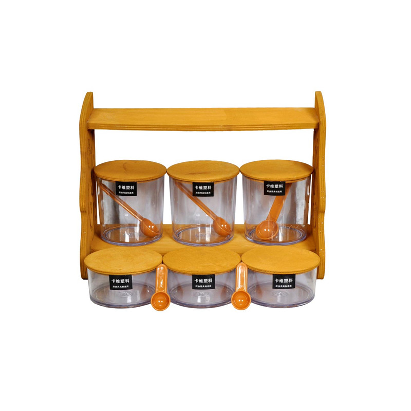 ست جای ادویه 7 پارچه مدل کلاسیک طرح دار