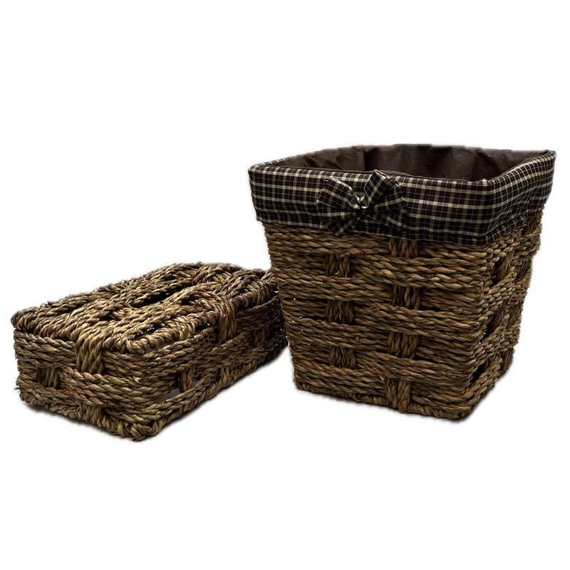 سطل و جای دستمال کاغذی مدل حصیری