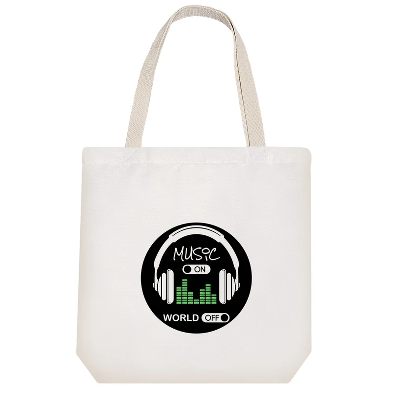 ساک خرید پارچه ای خندالو طرح موسیقی مدل توت بگ کد 295