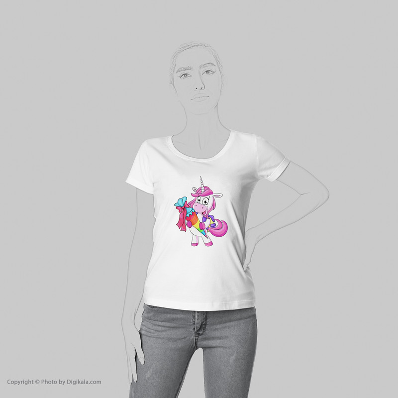 تی شرت زنانه طرح اسب تک شاخ unicorn کد 3572