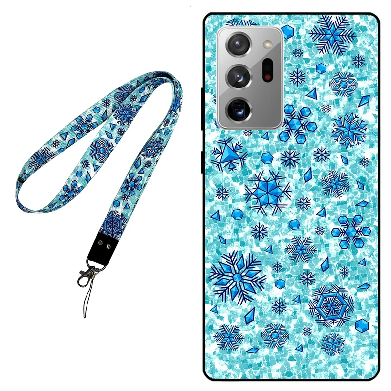 کاور مگافون طرح برف مدل 0014 مناسب برای گوشی موبایل سامسونگ Galaxy Note 20 Ultra به همراه بند گردنی 
