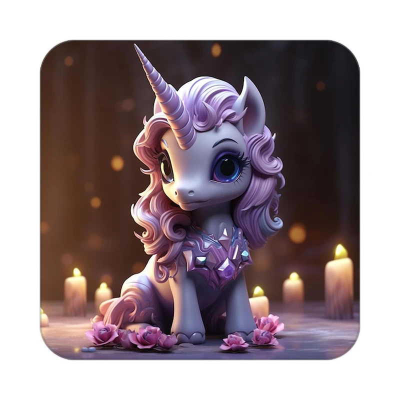 زیر لیوانی کاکتی طرح اسب تک شاخ و یونیکورن مدل mp30025