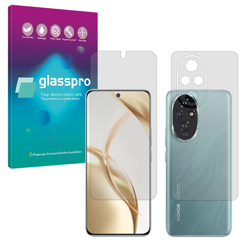 محافظ صفحه نمایش مات گلس پرو مدل Resistant مناسب برای گوشی موبایل آنر 200 به همراه محافظ پشت گوشی 