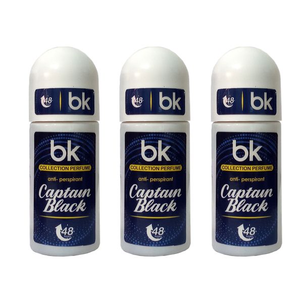 رول ضد تعریق مردانه بی کی مدل captain black حجم 60 میلی لیتر مجموعه 3 عددی رول ضد تعریق مردانه بی کی مدل captain black حجم 60 میلی لیتر مجموعه 3 عددی