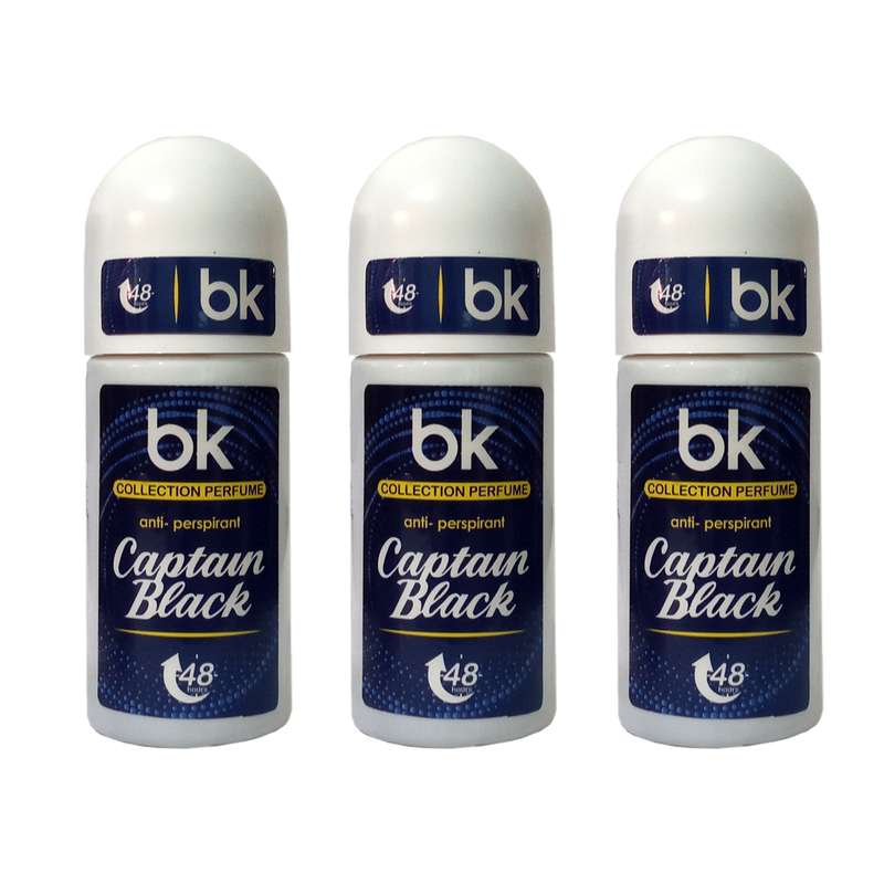 رول ضد تعریق مردانه بی کی مدل captain black حجم 60 میلی لیتر مجموعه 3 عددی رول ضد تعریق مردانه بی کی مدل captain black حجم 60 میلی لیتر مجموعه 3 عددی