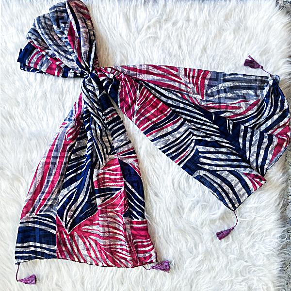 شال زنانه مدل برگ انجیری هاوایی کد 00205 