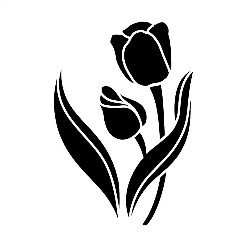 شابلون باتیس آرت طرح گل لاله کد 50-413