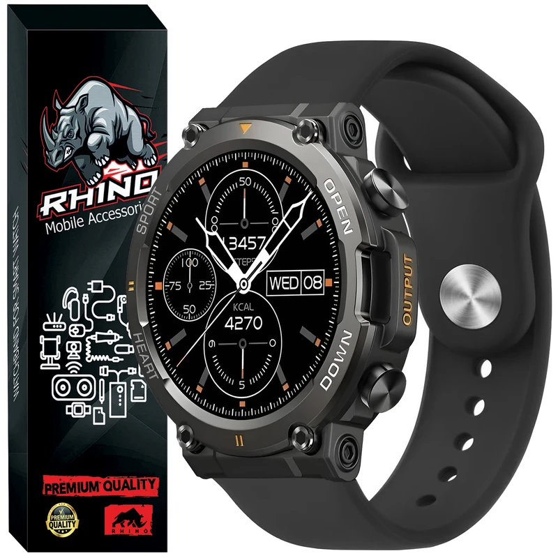 بند راینو مدل Silicone مناسب برای ساعت هوشمند اسمارت واچ T45i 22MM