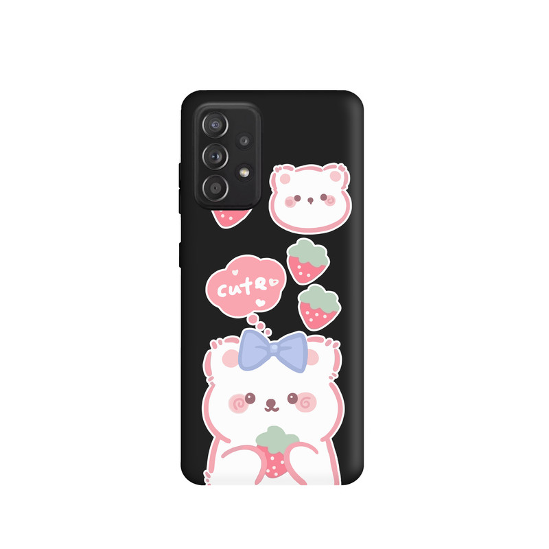 کاور طرح خرس توت فرنگی کد FF322 مناسب برای گوشی موبایل سامسونگ Galaxy A52