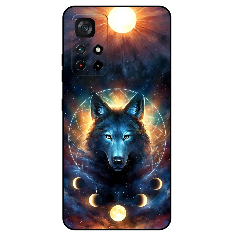 کاور مگافون طرح گرگ و ماه مدل 8006 مناسب برای گوشی موبایل شیائومی Poco M4 Pro 5G
