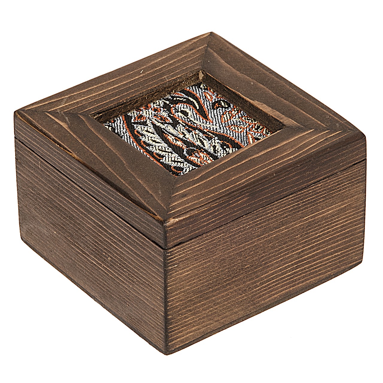 جعبه چوبی گالری زیما طرح ترمه مربعی سایز کوچک