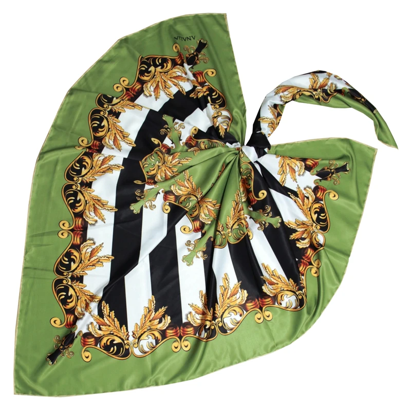 روسری زنانه آنالیا مدل ابریشم مزونی دور دست دوز کد a-9735