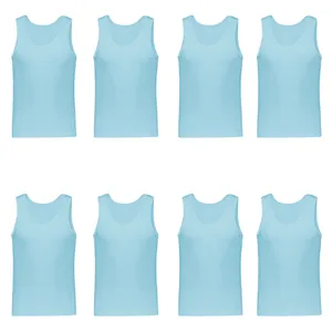 زیرپوش رکابی مردانه برهان تن پوش مدل 13-01  بسته 8 عددی رنگ آبی