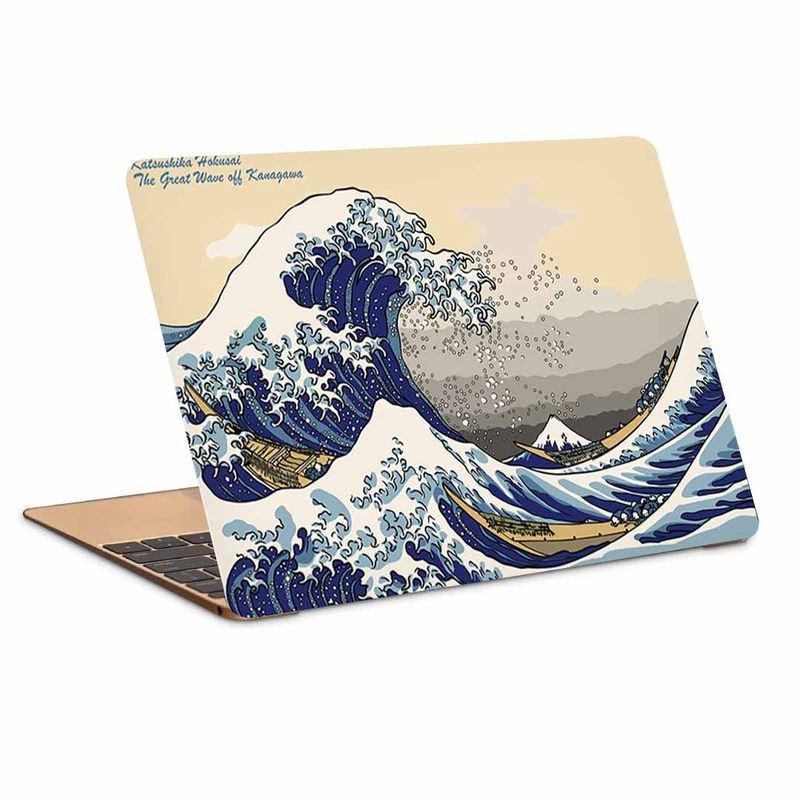 استیکر لپ تاپ طرح the great wave کد P-77مناسب برای لپ تاپ 15.6 اینچ