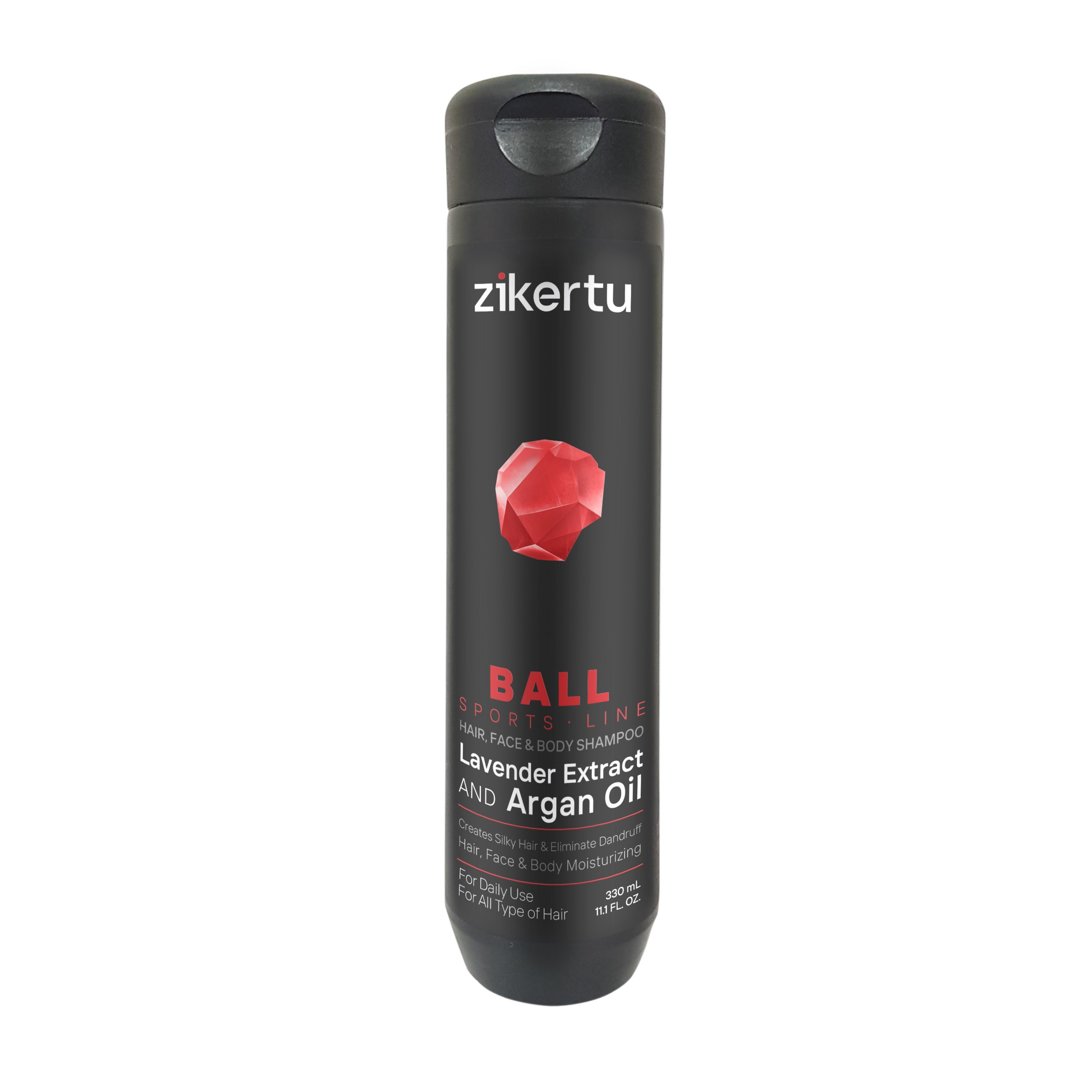 شامپو مو زیکرتو مدل Ball Sport Line سری اسطوخودوس و روغن آرگان حجم 330 میلی لیتر