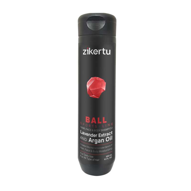 شامپو مو زیکرتو مدل Ball Sport Line سری اسطوخودوس و روغن آرگان حجم 330 میلی لیتر