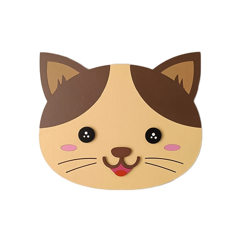 استیکر چوبی کودک طرح گربه مدل MKids19-Cat-A