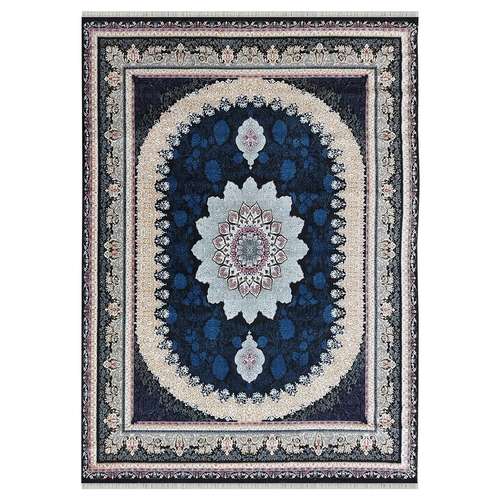 فرش ماشینی مدل سیتا زمینه سرمه ای