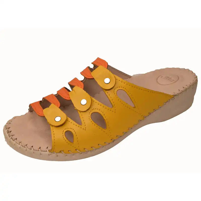 دمپایی زنانه کفش آداک مدل خارپاشنه 3 رنگ زرد-نارنجی