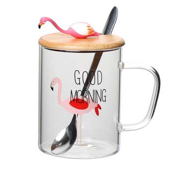 لیوان بامبوم مدل Agita Flamingo