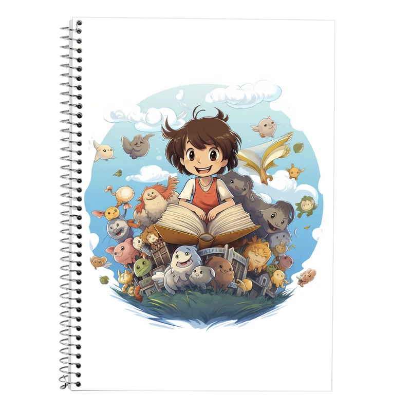 دفتر زبان 50 برگ مدوپد مدل دوخط طرح Ghibli کد DF2382