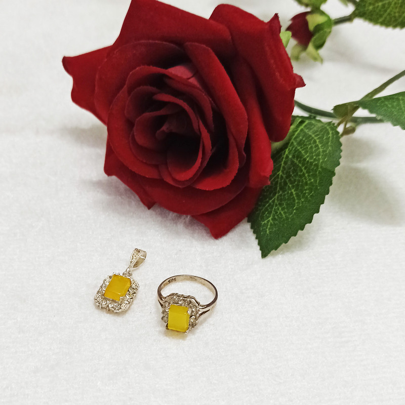 نیم ست نقره زنانه سلین کالا مدل شرف الشمس کد ce-shams6