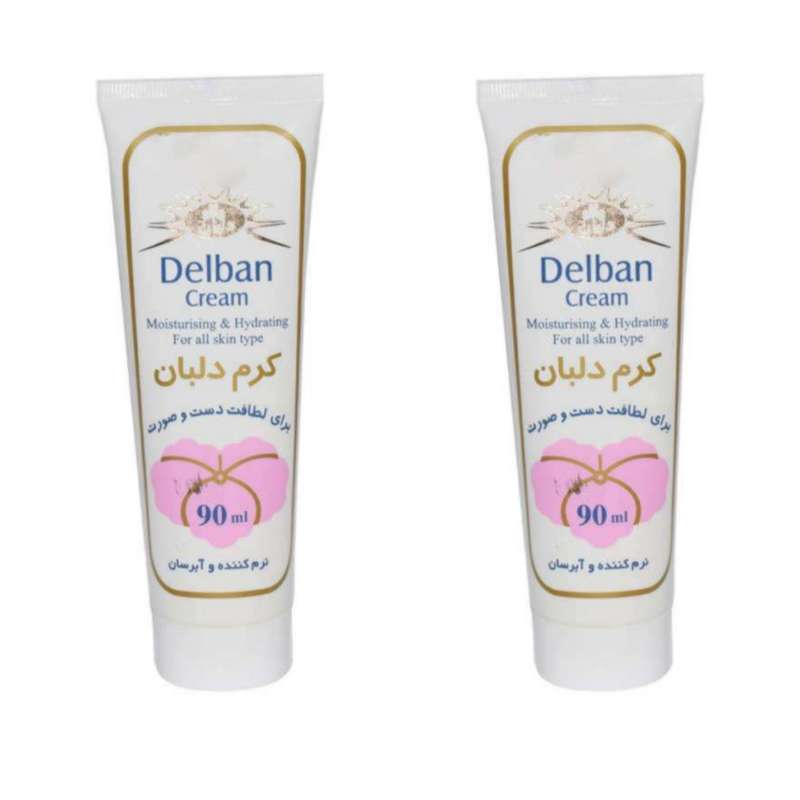 کرم آبرسان دلبان مدل 001 حجم 90 میلی لیتر مجموعه 2 عددی