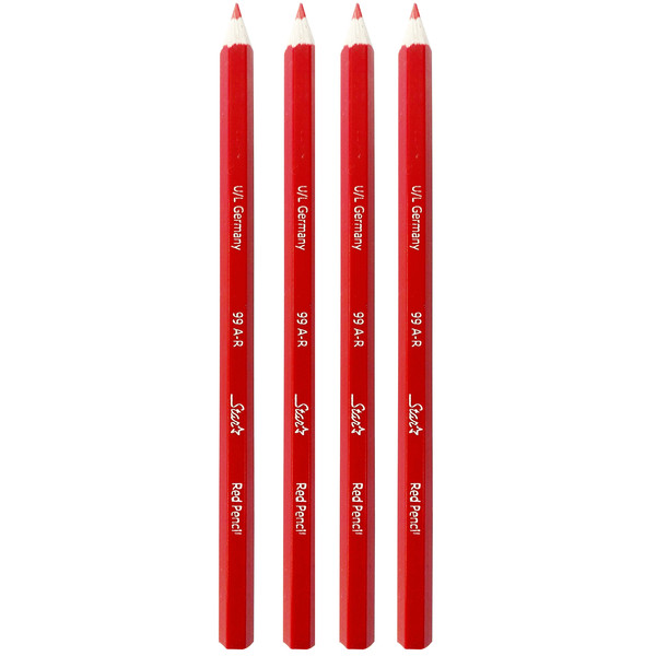 مداد قرمز استار مدل UL کد 99 بسته 4 عددی