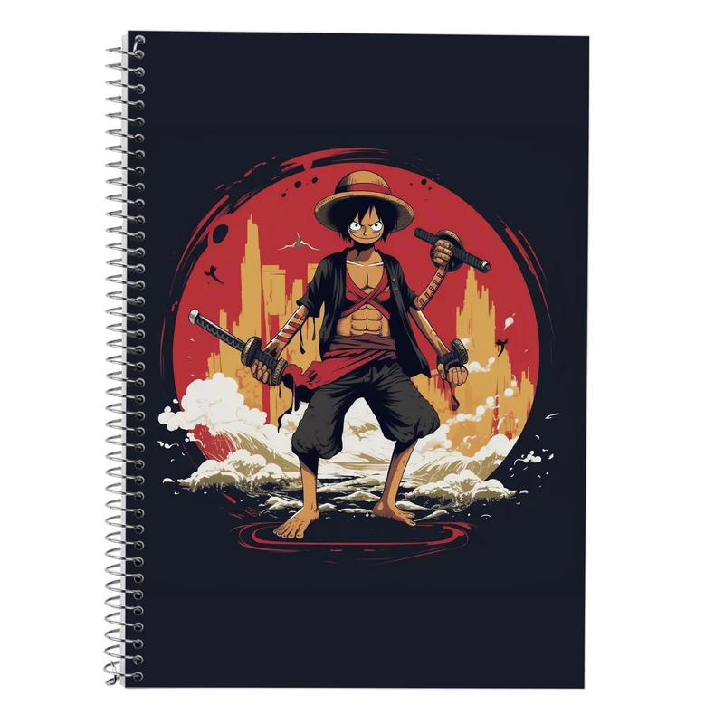 دفتر زبان 50 برگ مدوپد مدل دوخط طرح وان پیس One Piece کد DF10685