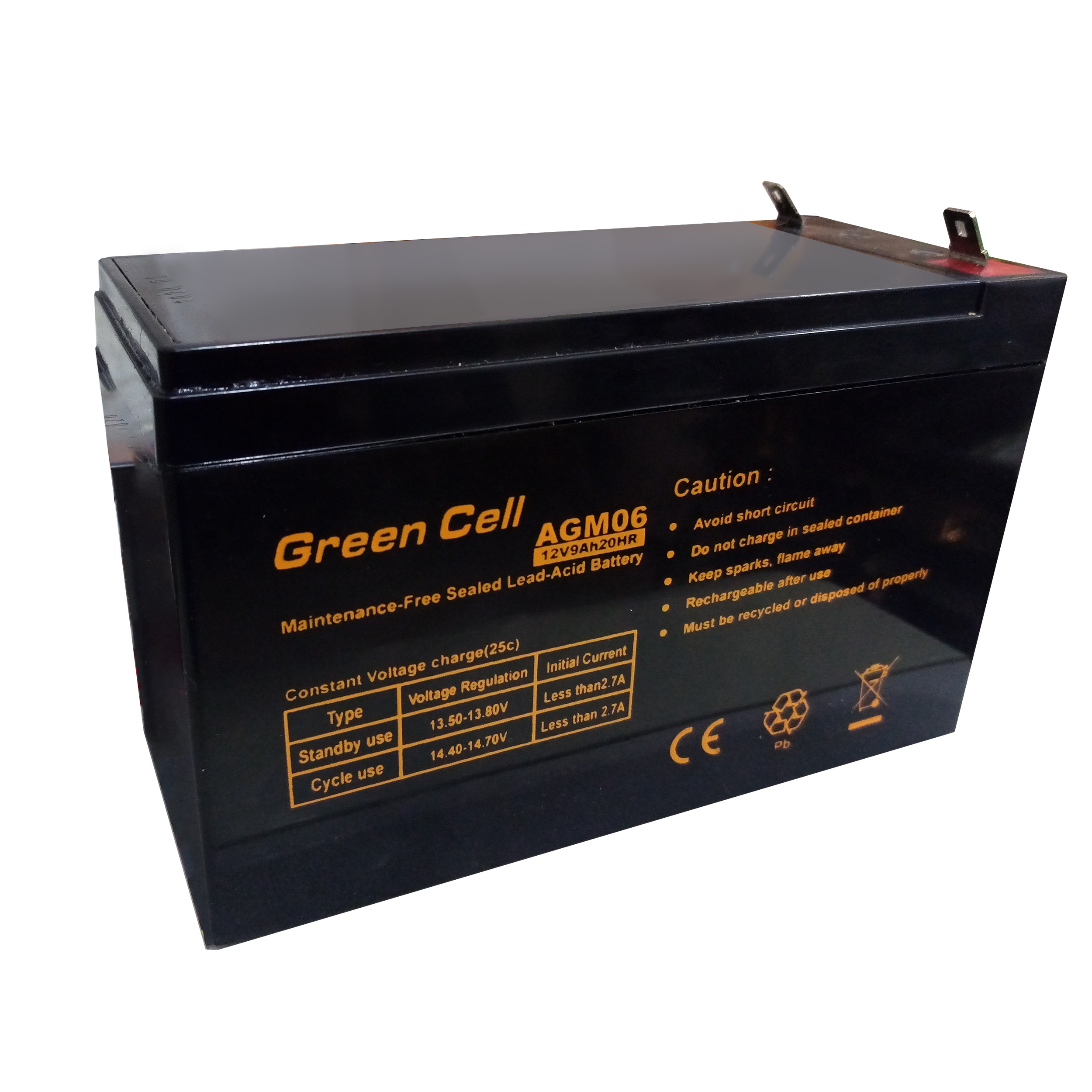 باتری یو پی اس 12 ولت 9 آمپر ساعت گرین سل مدل GC-9Ah
