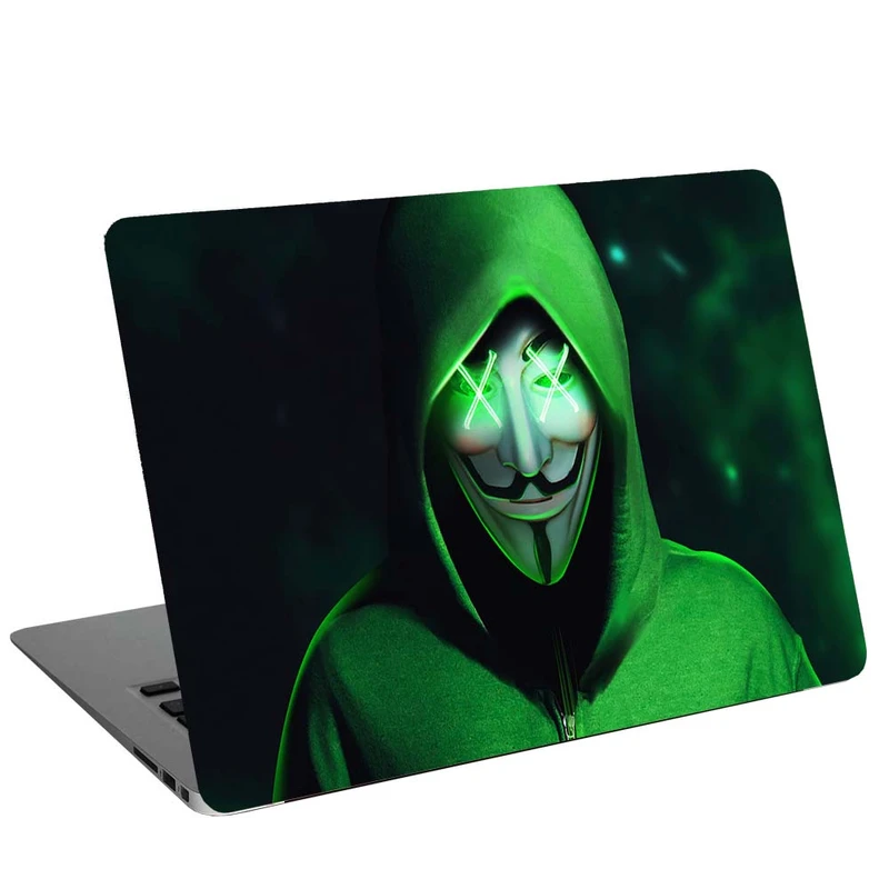 استیکر لپ تاپ طرح green hoodie anonymus mask G-1845 مناسب برای لپ تاپ 15.6 اینچ 