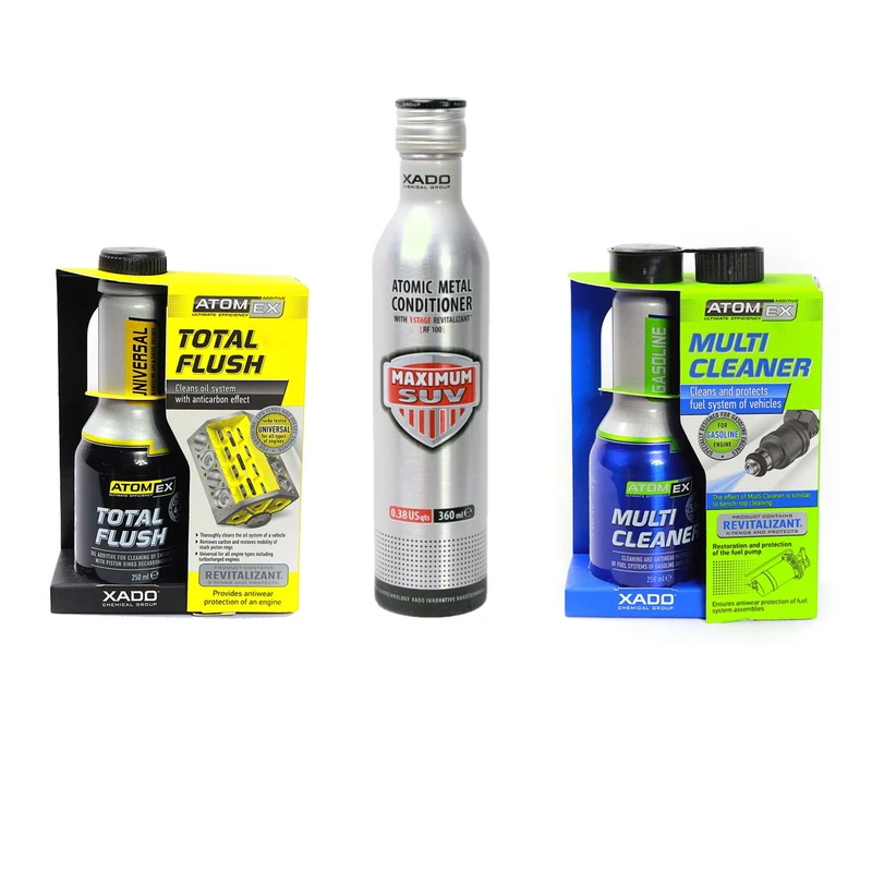 موتور شوی اکسادو مدل توتال فلاش حجم 860 میلی لیتر به همراه تمیزکننده سیستم سوخت و انژکتور و احیاگر اکسادو  