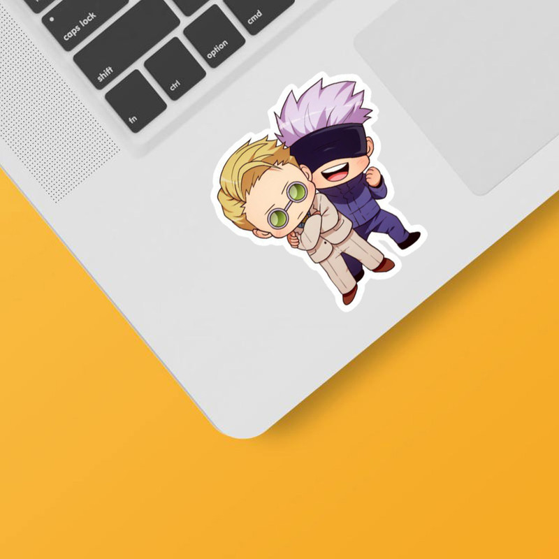 استیکر لپ تاپ و موبایل بووم طرح انیمه جوجیتسو کایسن مدل گوجو و نانامی کد mm27