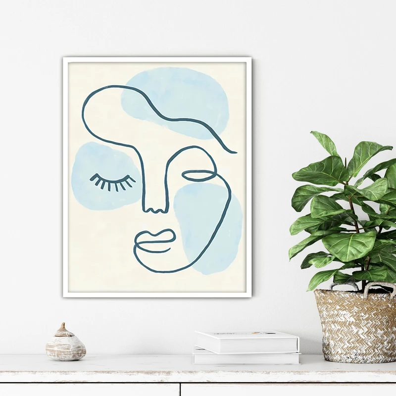 تابلو آتریسا طرح لاین آرت مدرن مدل ATFL100 فریم سفید