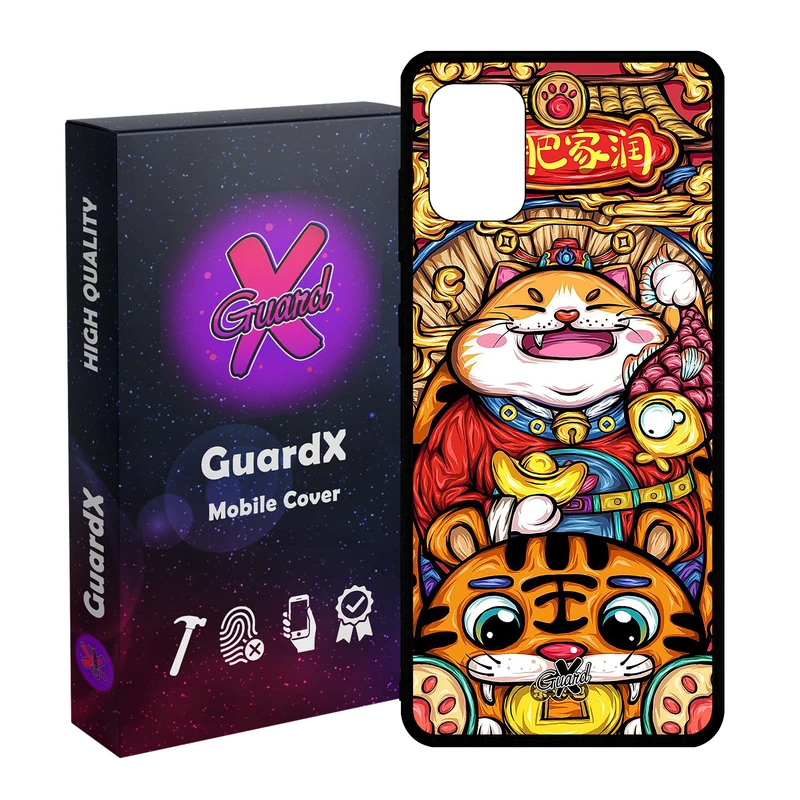 کاور گارد ایکس طرح گربه مدل Glass10440 مناسب برای گوشی موبایل سامسونگ Galaxy A71 4G