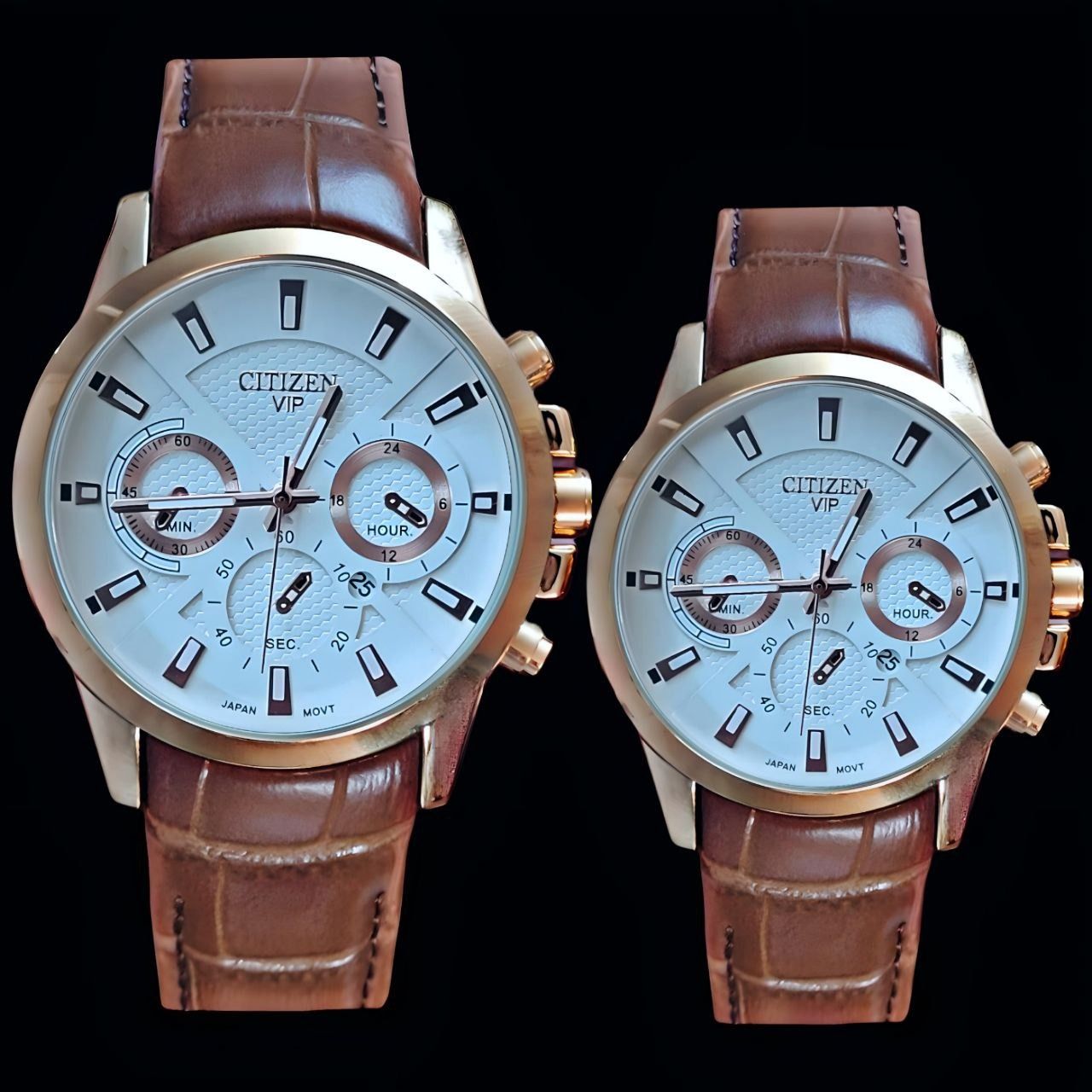 ست ساعت مچی عقربه ای  زنانه و مردانه مدل کوارتز تک موتور قفل پروانه ای 01 -  - 1